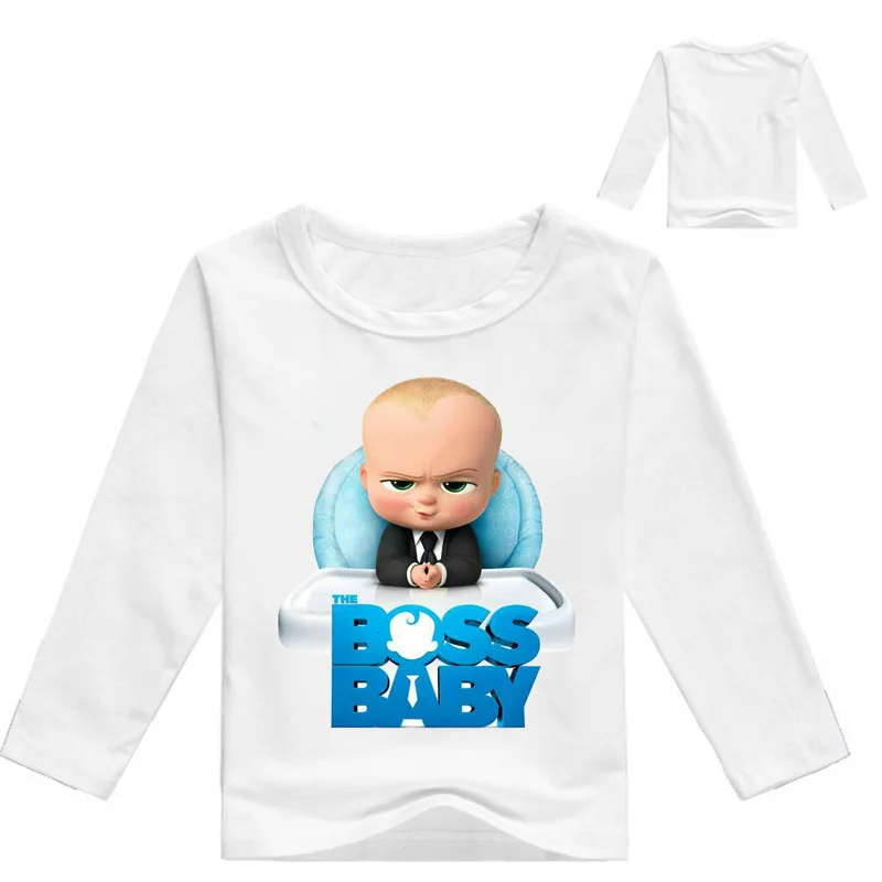 2-16Y Funny Baby Boss Clothes Boys Long Sleeve Tops Teenage T Shirt Cute Girl T-shirts Kids Teen Fashion Causal |
