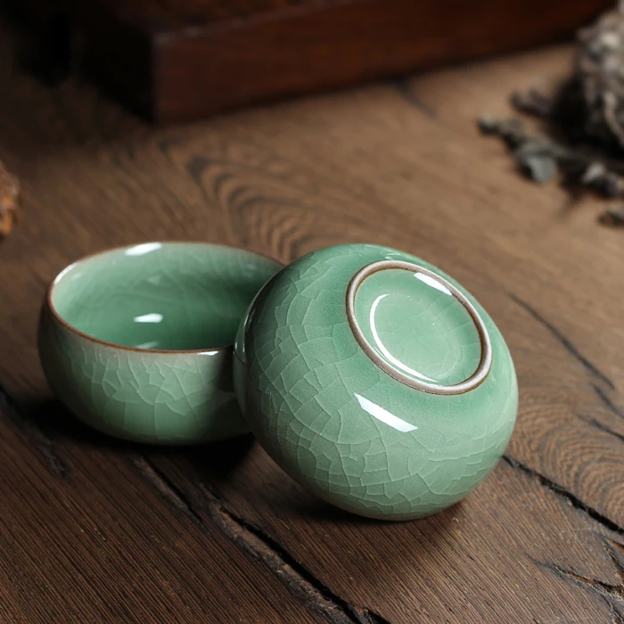 WIZAMONY 10 шт. Китайский Longquan Celadon Китайская гайвань чайная чашка чаша 45 мл Brother печной