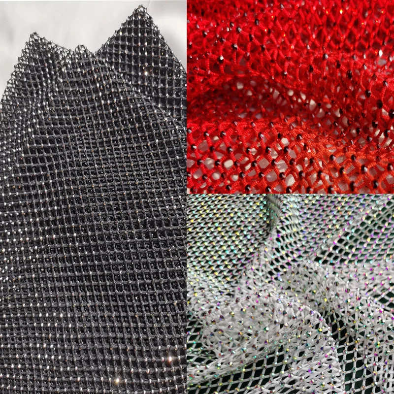 ZYOKRA, индивидуальное обслуживание, блестящая растягивающаяся красная черная AB стеклянная блестящая обшивка, кристальная обшивка, эластичная обшивка
