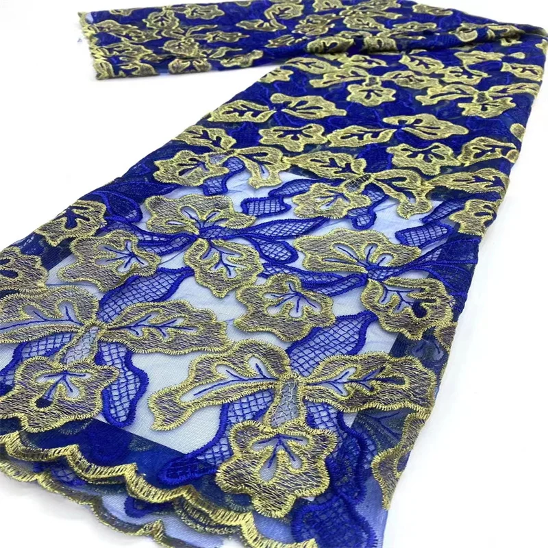 

Нигерийская ткань, кружево 2022, Высококачественная африканская швейцарская вуаль, кружевная вышивка, французская гипюровая Сетчатая Ткань 5...