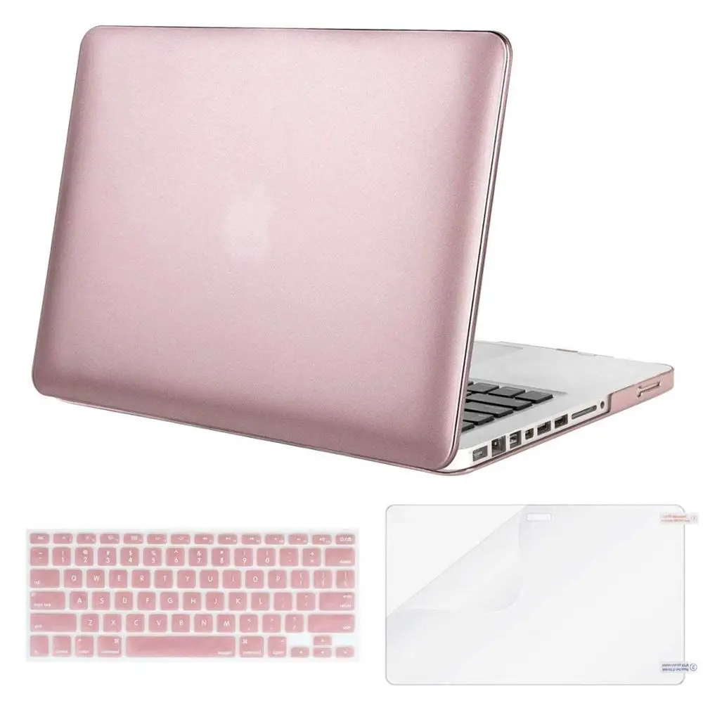 Чехол MOSISO для Macbook Pro 13 дюймов, чехол для ноутбука Macbook Pro 13 CD Drive A1278 2008-2012+ силиконовый чехол для клавиатуры - Цвет: Rose Gold