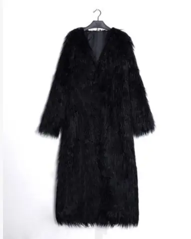 Женская куртка с длинным плавающим мехом пальто большого размера из