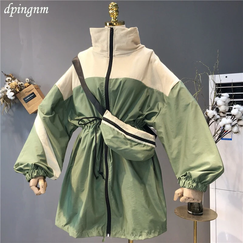 Женская Повседневная спортивная куртка на молнии с длинным рукавом и карманами