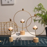 nordic wrought iron bird and leaves candle holders romantic dinner gold home decoration candle holder candlestick wedding gifts