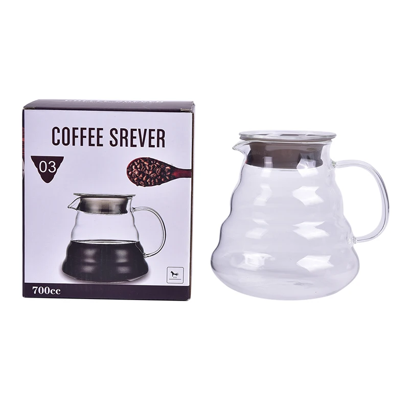 

700ML/500ML/300ML Wooden Brackets Glass Coffee Dripper And Pot Set Japness Style Glass Coffee Filter Reusable Coffee Filters