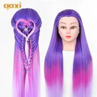 Голова-манекен Qoxi с 65 см волосами для плетения волос, голова-манекен, куклы манникин, голова-манекен для парикмахеров, практики укладки волос