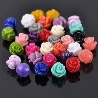 30pcs flower shape 8mm artificial coral loose spacer beads wholesale lot for diy crafts jewelry making findings