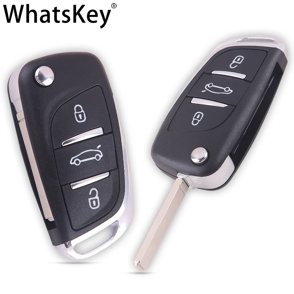 WhatsKey 2/3 Кнопка Корпус ключа для Peugeot 206 308 407 307 Citroen C4 C5 Berlingo изменение складной