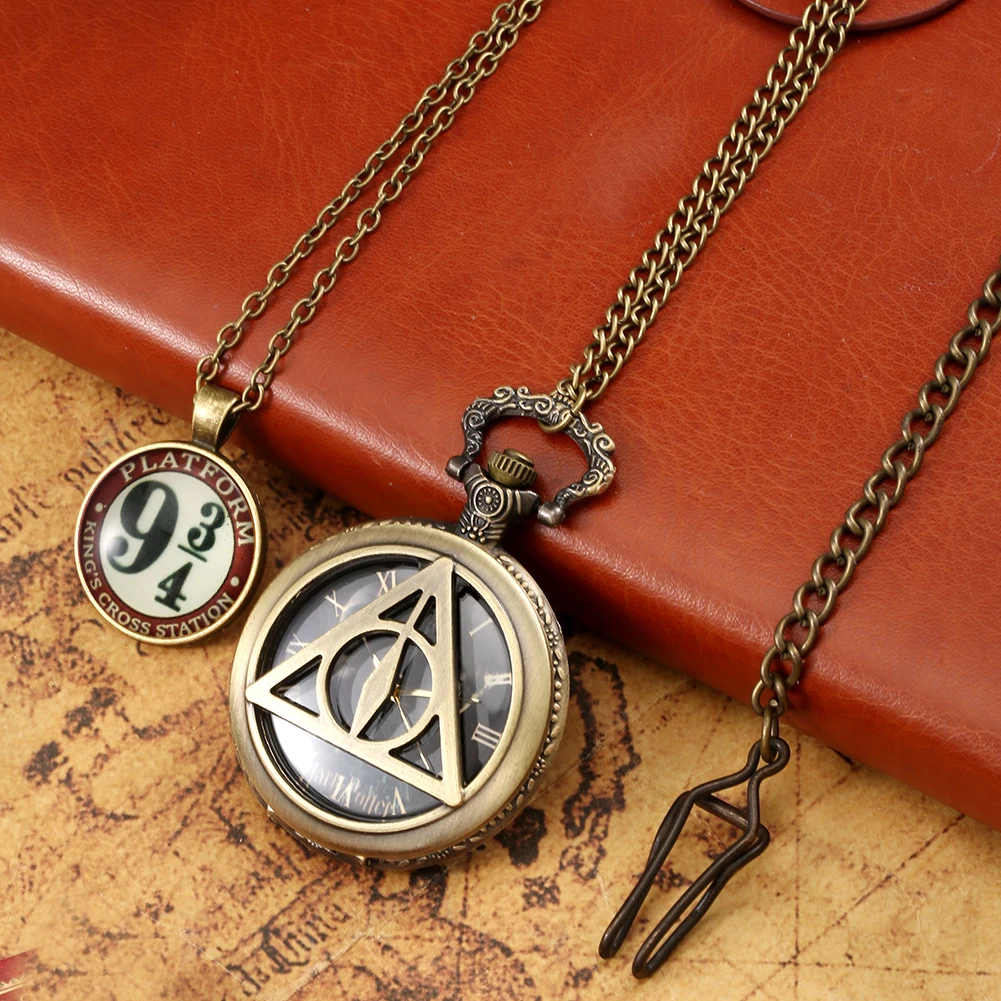 Practical Quartz Pocket Watch Fashion High Grade Gifts Set with Gift Box Pendant Necklace Chain for Family