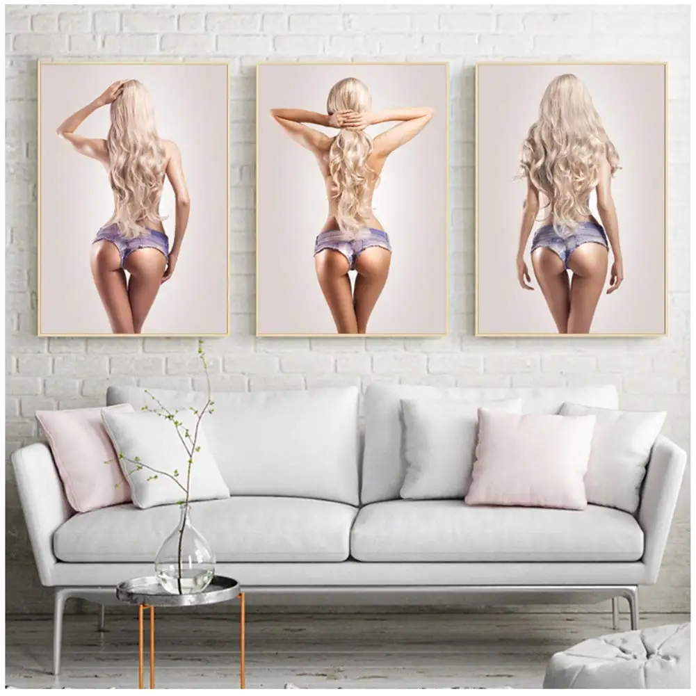 Сексуальная красота обратный вид сзади фотографии телесной женщины постеры и