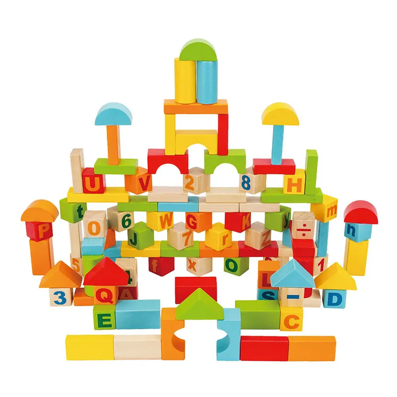 

Colorful Wooden Toys Assembled Digital Alphabet Building Blocks Creative Montessori Early Educational Toy Children Kids Gifts