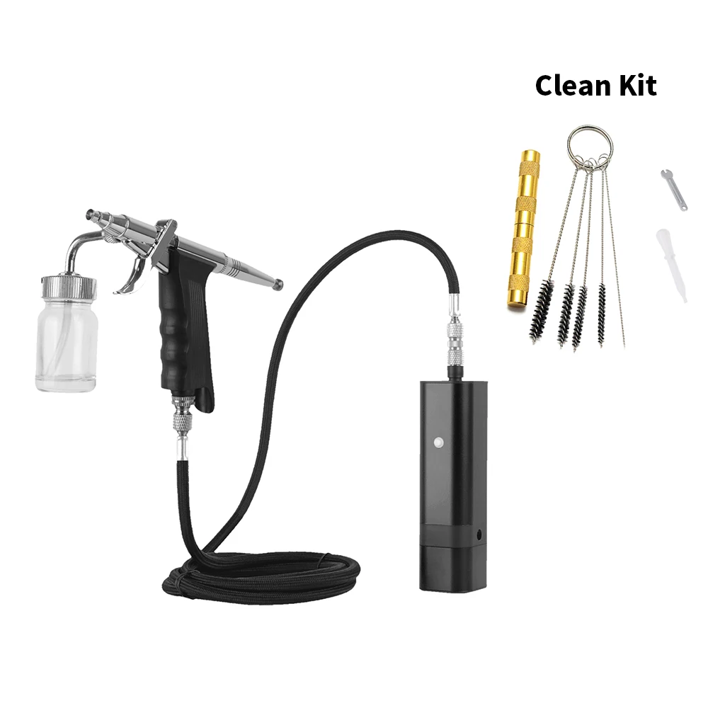 Portable Airbrush Kit with Siphon Trigger Type Spray Gun for Art Model Body Paint Artist Makeup Nail Tattoos Cake Tools