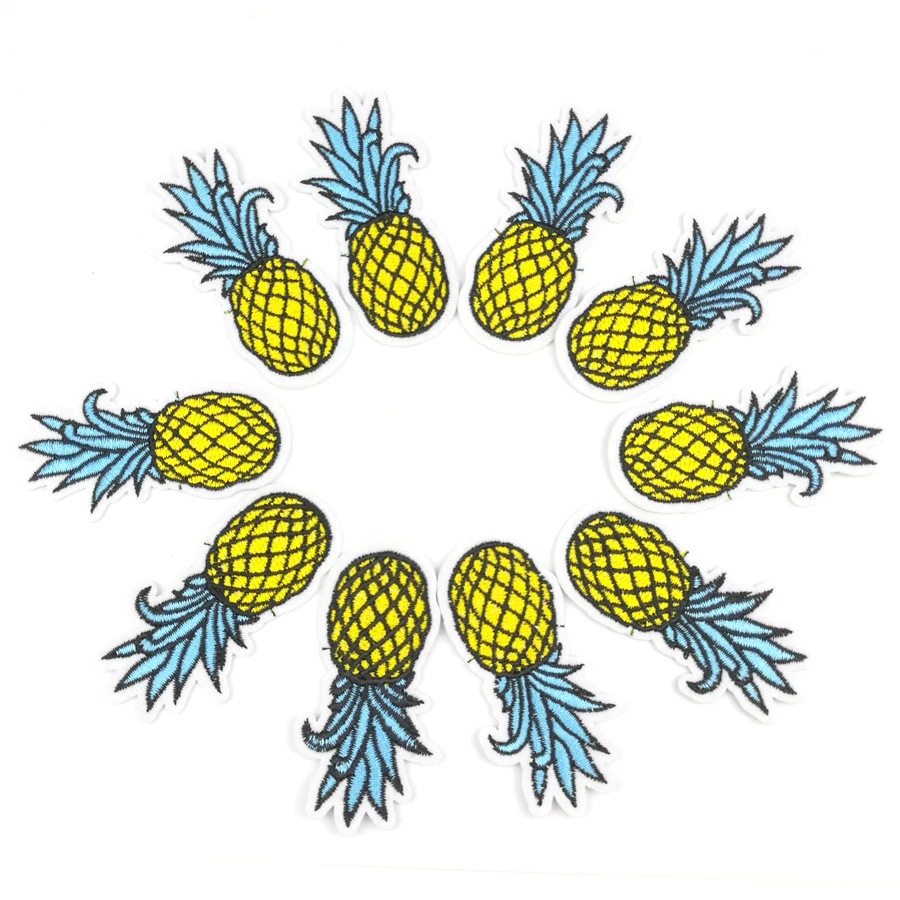 10 шт. ананасовые нашивки для одежды с аппликацией из железа вышитые наклейки