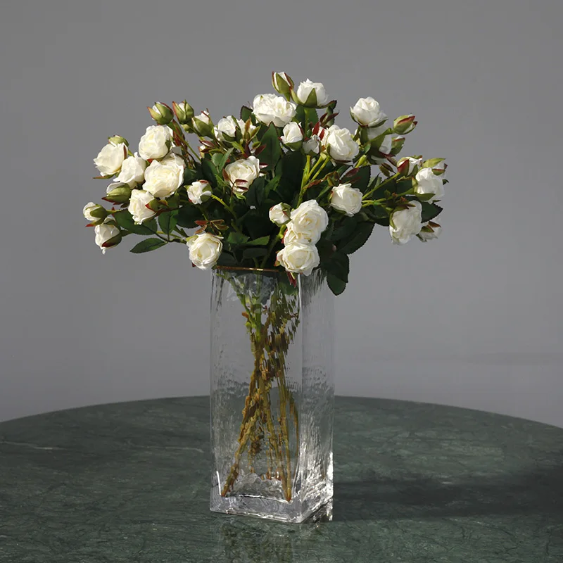 Маленькие шелковые розы на 5 головок Искусственные Цветочные букеты декор для