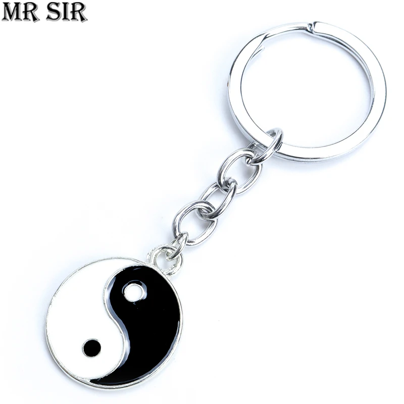 

Tai Chi Yin Yang Enamel Keychain Alloy Pendant Charm Key Chain Keyring Unisex Jewelry Accessories Gift For Women Men Kid Friends