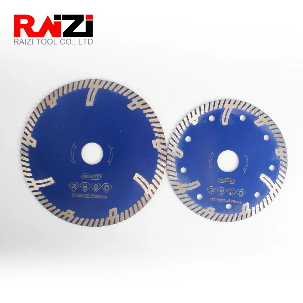 Raizi 125/150 мм Turbo диск для сухой резки T тип непрерывный обод кварца инженерный
