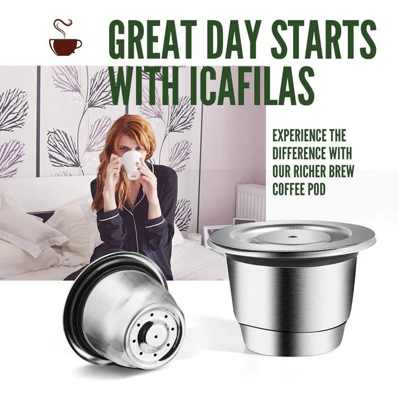 

New Stainless Steel Refillable Coffee Espresso Capsules, Reusable Coffee Pods for I Cafilas Refillable Coffee Filters