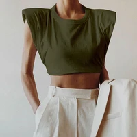 casual short t shirt o neck sleevelesss minimalist women t shirt for female fashion clothing spring summer new