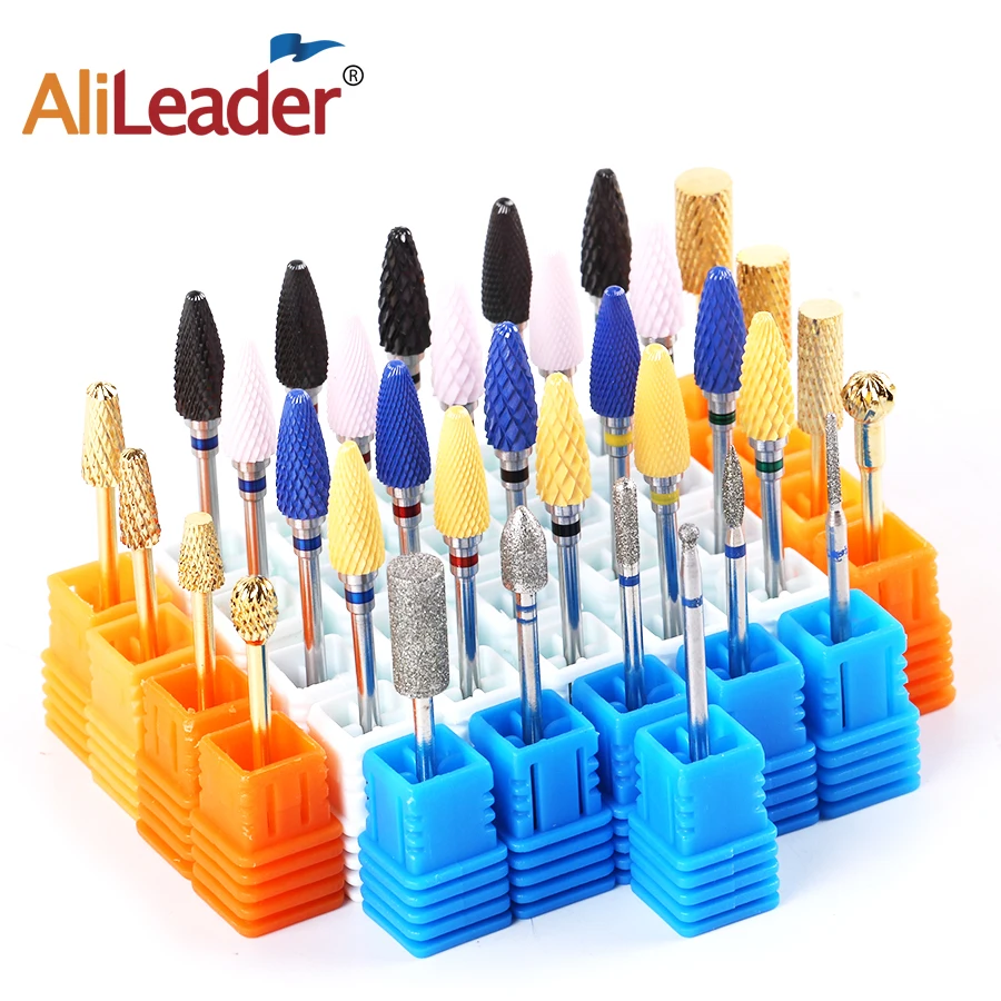 Alileader сильные вольфрамовые стальные золотые сверла для ногтей набор фрезы