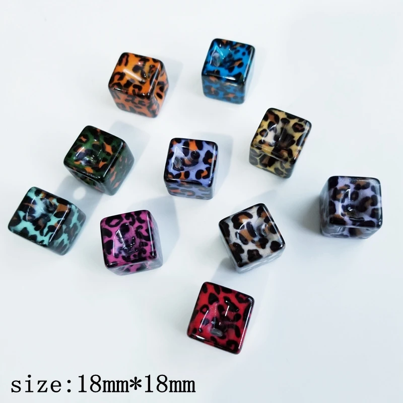 18 мм квадратное отверстие леопардовые резиновые бусины Сделай Сам ручной работы