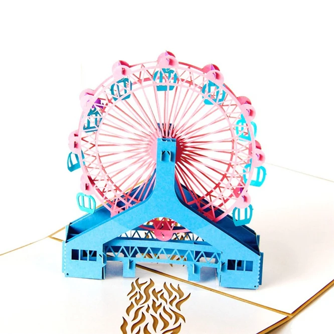 100 шт. высокое качество колесо обозрения 3D милые всплывающие карты с днем