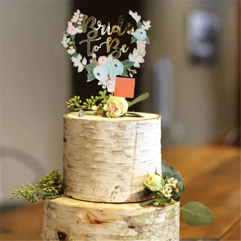 1 шт. свадебное украшение невесты быть золотой акриловый торт Топпер ДУШ