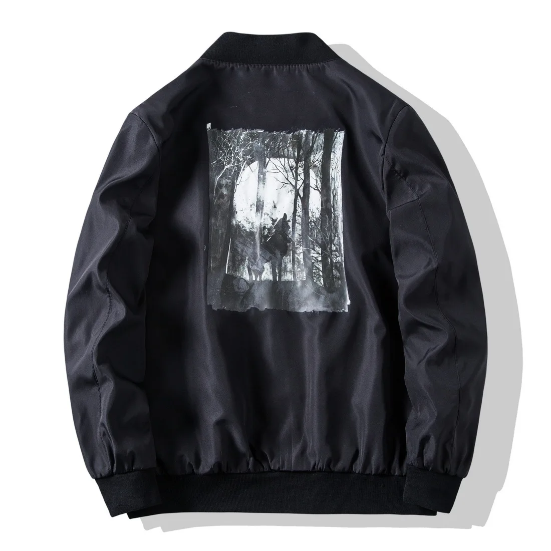 

YJ714 M-5XL Autumn Clothing Plus Size Wolf Legend Trend Jacket Fat Man 100 Kg Can Wear Large Size Men's Coat