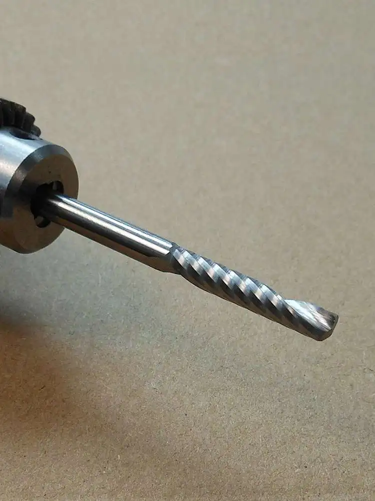 

10pcs 3.175mm 1/8" Single Flute Spiral End Mill Cutter CNC Bit 25mm Single-Edge Milling Cutter Extended