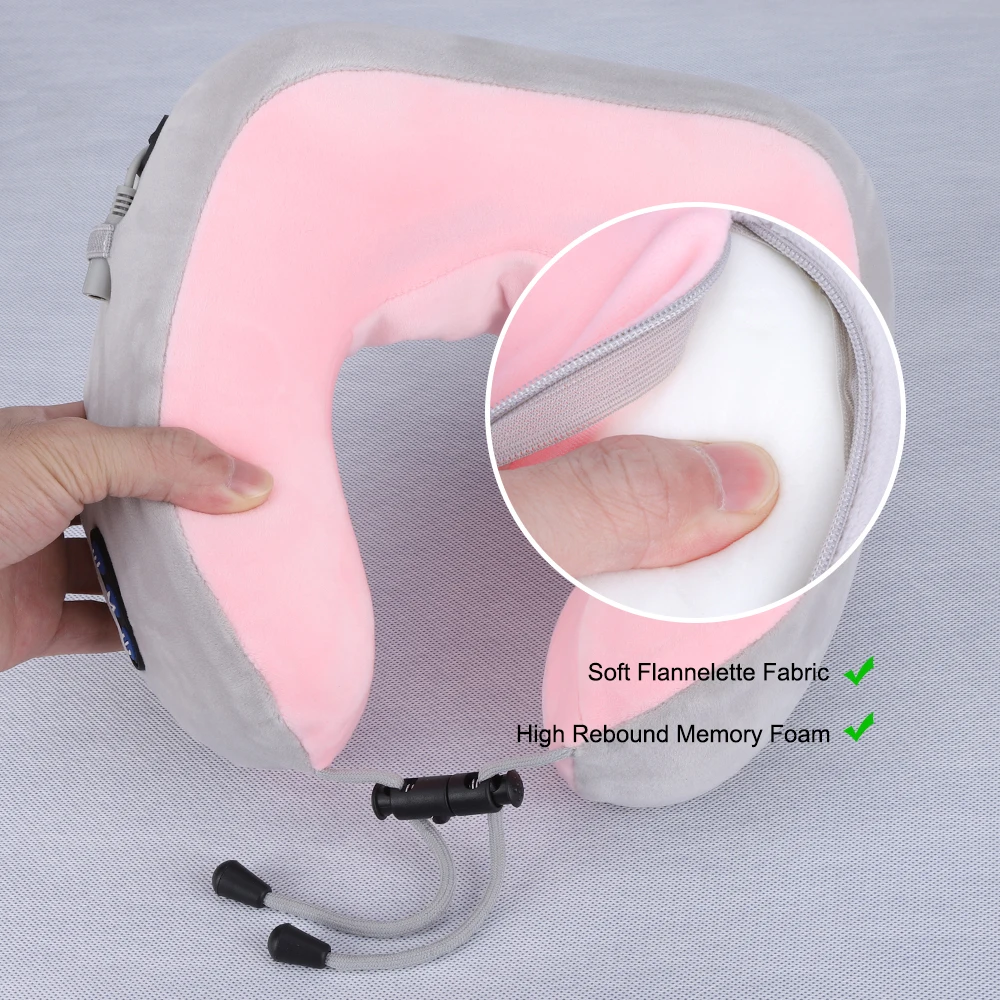 

Electric U Shaped Pillow Neck Massager Shoulder Cervical Vertebra Portable Car Pillow Neckrest Train Plane Travel Outdoor Soft