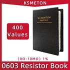 0603 400 значения 1% SMD образец резистора Book RC0402 FR-07 0R  10M 400 значения 50 шт. набор резисторов 20000 шт.
