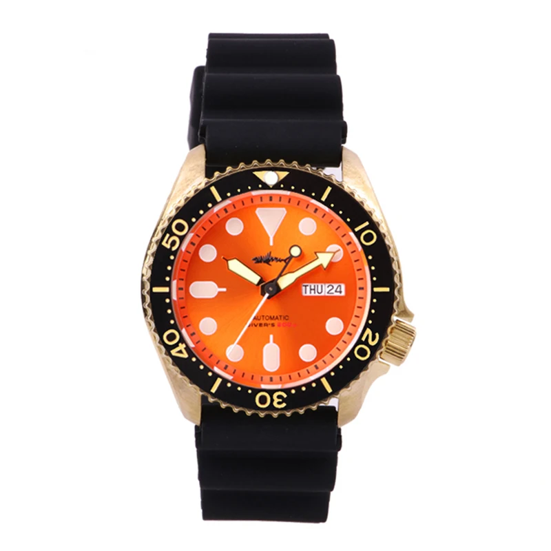 Мужские автоматические оранжевые часы Tuna SKX007 водостойкие NH35 с сапфировым