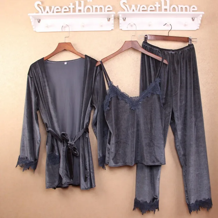 Розовая ночная рубашка комплект кимоно халат женская сексуальная банная зимний