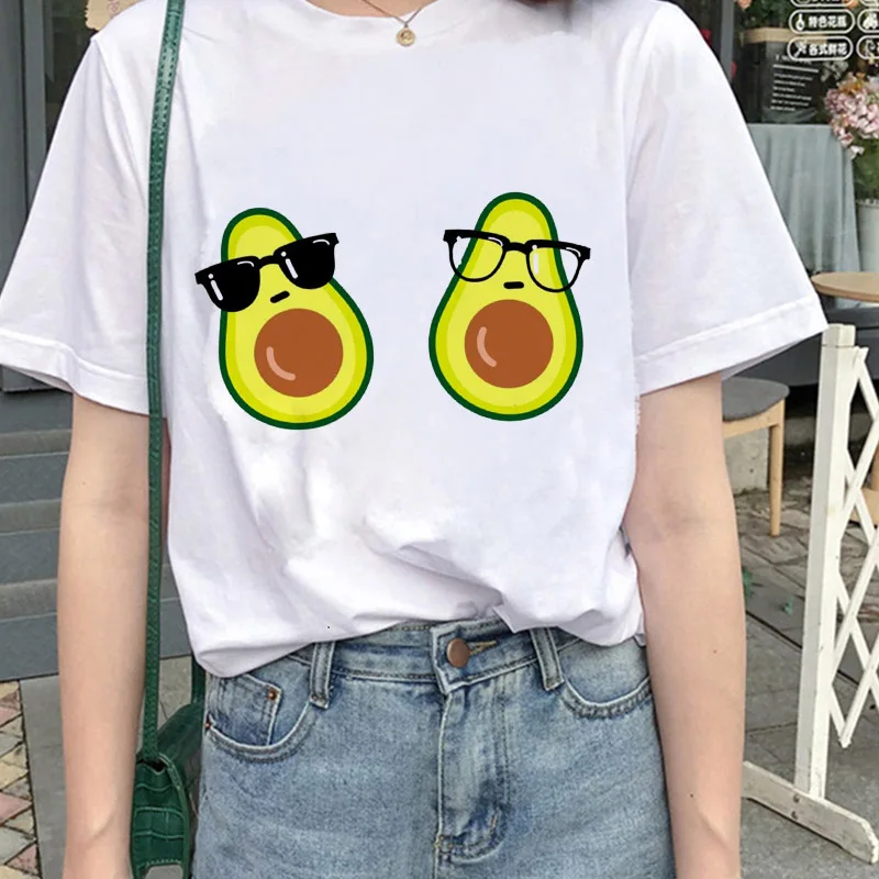 

Women t shirt 2021 fruit print T-shirt pineapple watermelon lemon Avocado Printing Cartoon Fashion Fun Retro Top