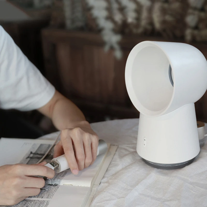

Abletop Leaf Less Fan, Mini Spray Fan, Humidification, Cooling, Fragrance, Moisturizing, Night Lamp Office, USB Fan