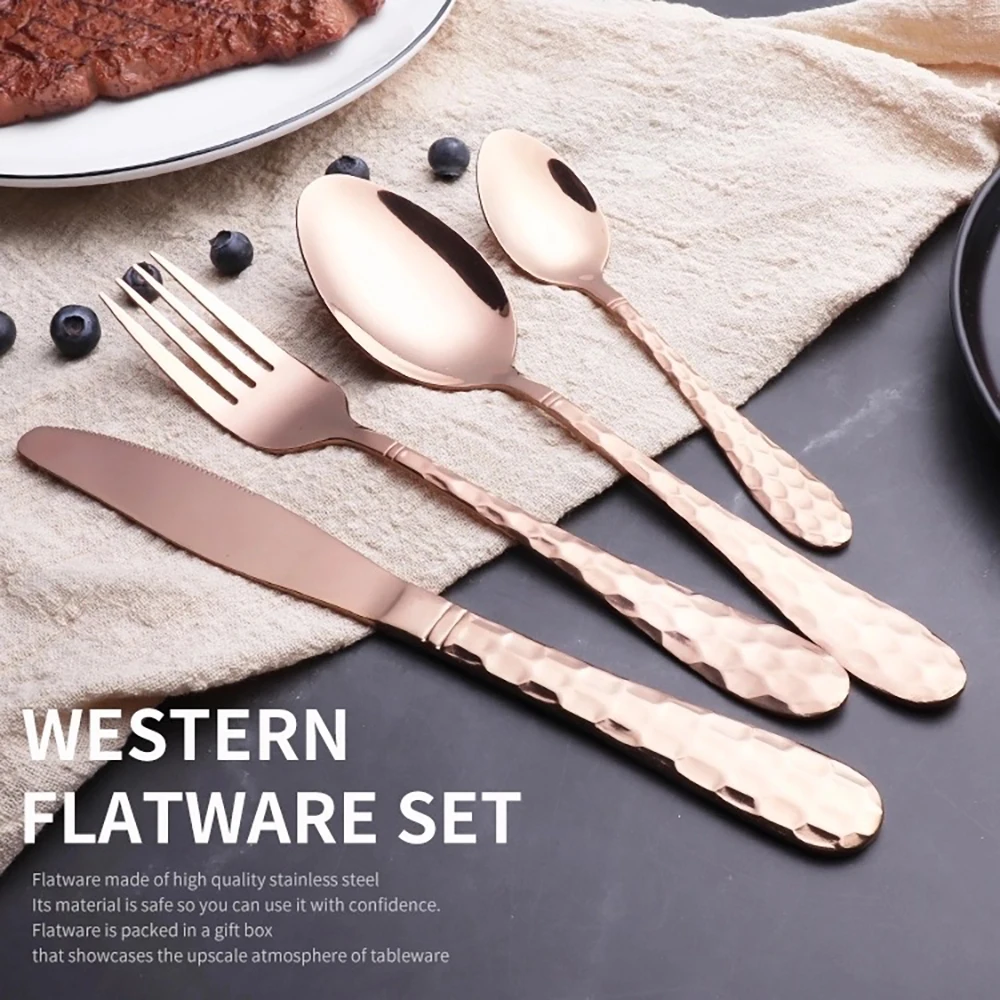 4 шт. золотой набор посуды Нержавеющая сталь можно мыть в посудомоечной машине