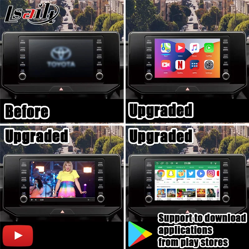 4 ГБ Lsailt CarPlay и Android мультимедийный интерфейс для Toyota Harrier 2018-2021 навигационная