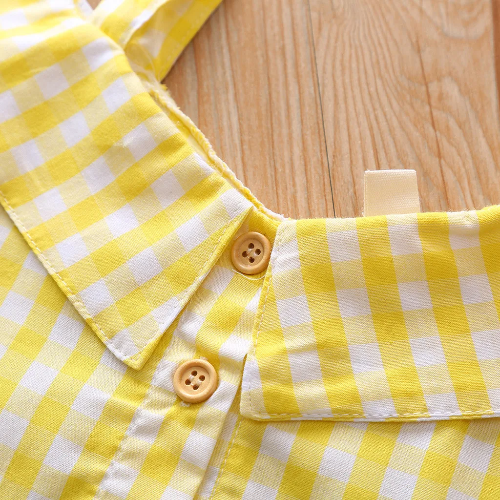 Клетчатый жилет без рукавов для маленьких девочек комплекты из топа и юбки с