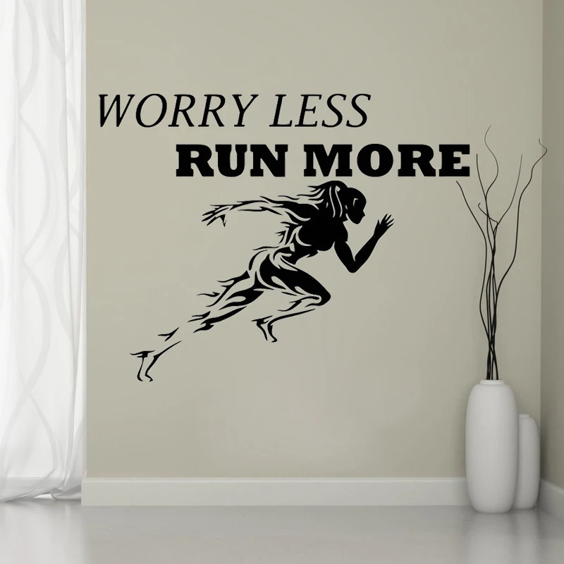 Мотивационный лозунг настенный стикер Съемная Наклейка на стену Виниловая наклейка для фитнеса бега вдохновение Цитата Спорт Декор на стену постер