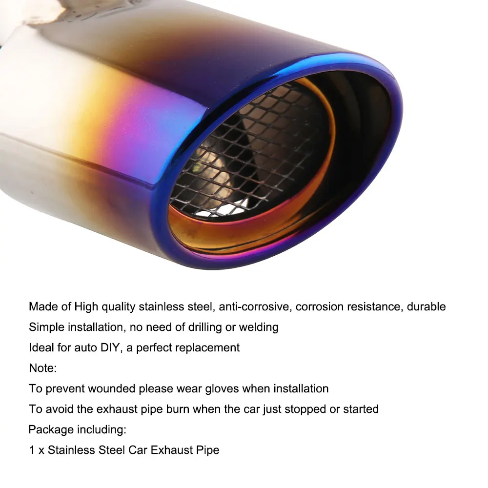 Автомобиль глушитель наконечник задняя модификация жженая синяя нержавеющая
