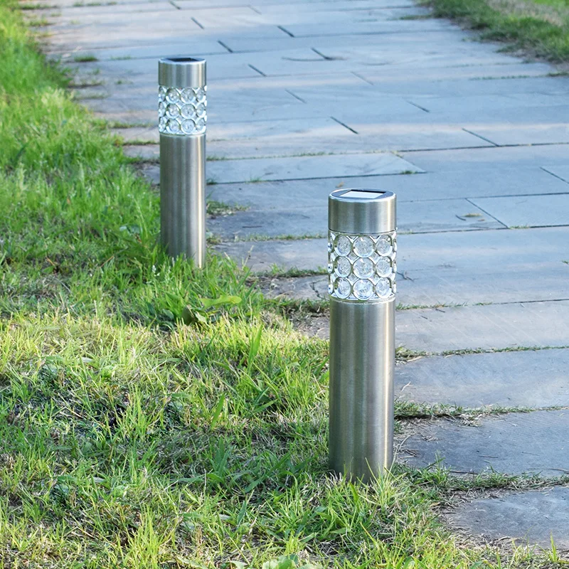 Солнечный светильник светодиодный Нержавеющая сталь красочные колонна лужайки