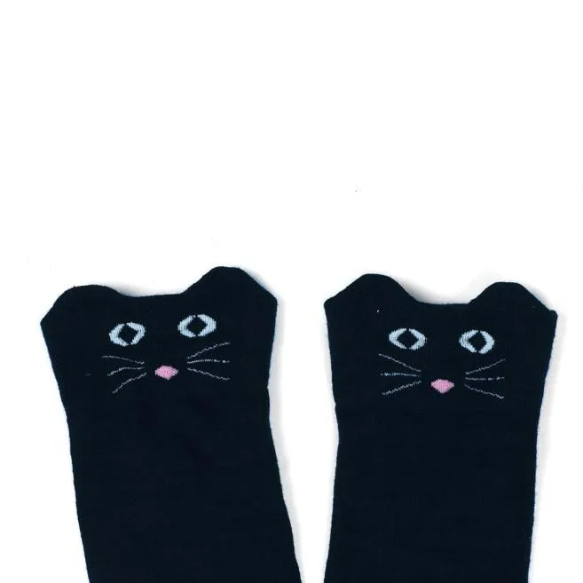 Новинка женские носки с котом модные чулки повседневные Хлопковые гольфы до