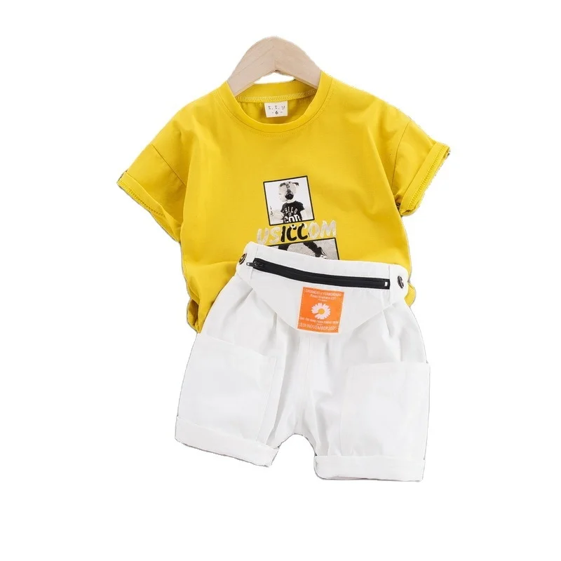 

Children Fashion Clothes New Summer Baby Girls Boys Cotton T-Shirt Shorts 2Pcs/Set Toddler Casual Costume Kids Cartoon Tracksuit