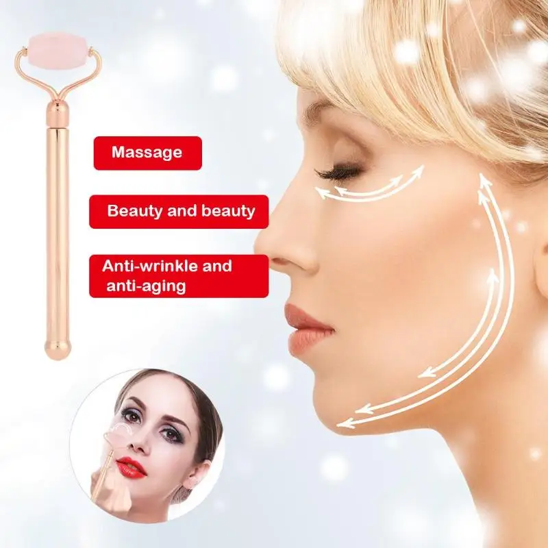 Натуральный нефритовый ролик для массажа лица массажер похудения и розовый