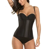 plus size 3 hooks women waist cincher trainer vest tank slimming workout corset bustier latex rubber body shaper for weight loss