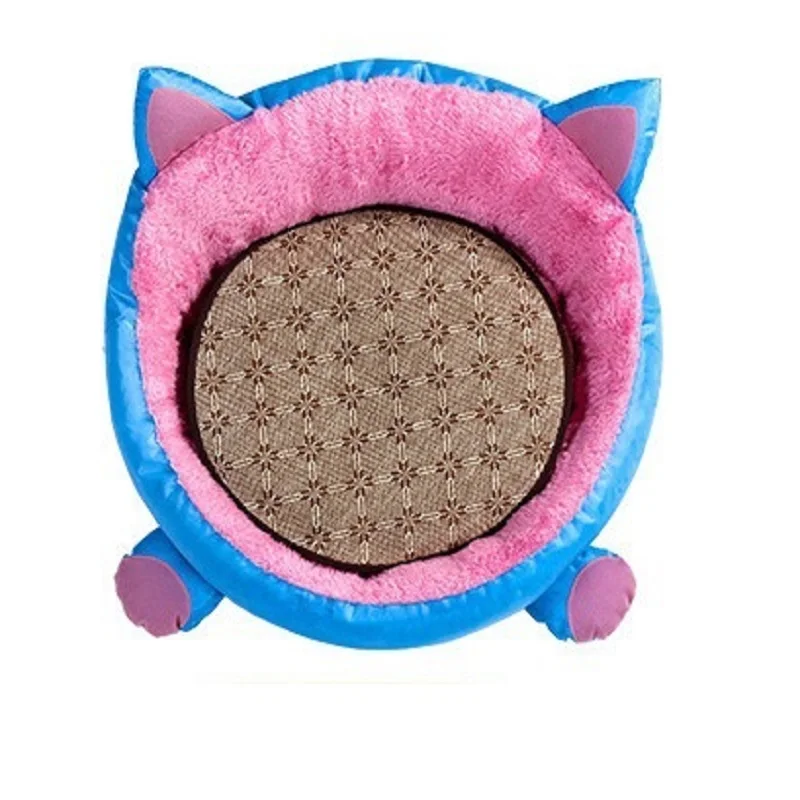 

Super soft thick cotton velvet nest pad removable and washable with ears dog bed cat nest deodorant breathable round pet pad