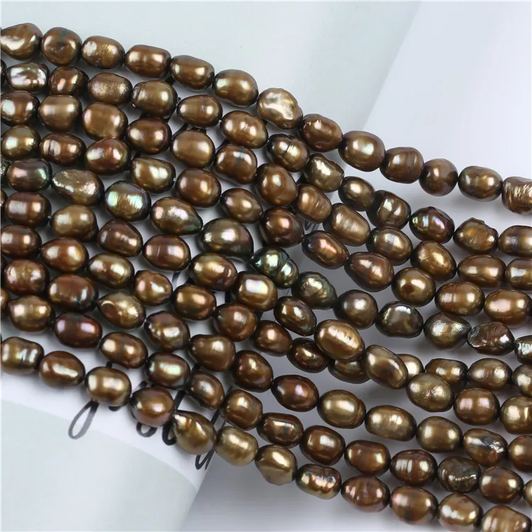 Wholesale Price 8-9mm Brown Baroque Pearl Strand For Jewelry Making | Beads