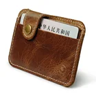 Кожаный мини-кошелек для кредитных карт в стиле ретро 2021 удобный мужской и женский Умный кошелек держатель для визиток кошелек для карт