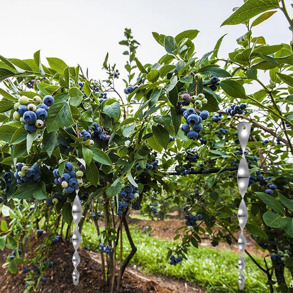 

4/8/12pcs Bird Repeller Rotating Rod Reflective Wind Spiral Deterrent Control Device Agricultural Scare Bird Garden Ornaments