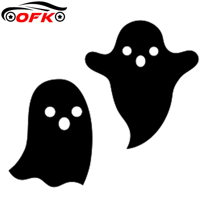 

OFK Baby Ghosts Lovely Stickers Decals Motorcycle Vinyl Black/Silver 14.1cm*12.4cm