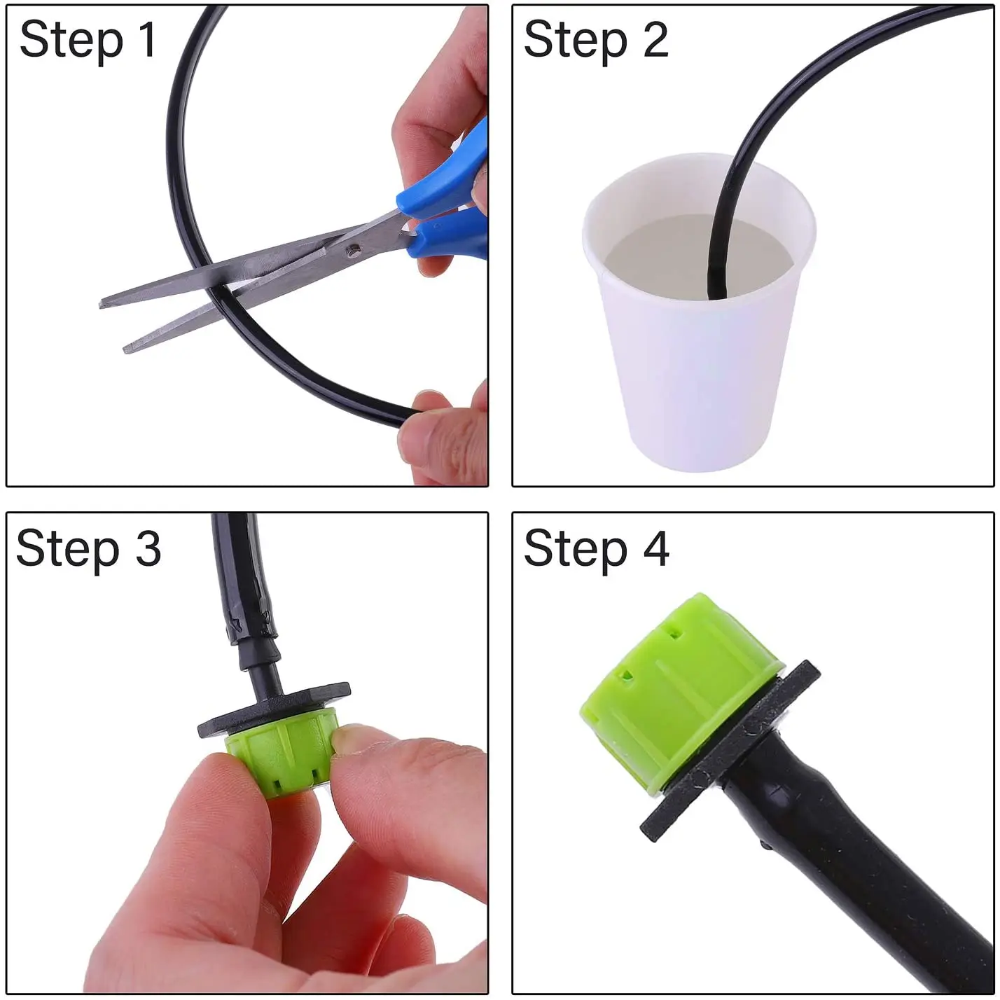 

100Pcs Green 1/4Inch Garden Adjustable Nozzles Drip Irrigation Watering Sprinkler Anti-Clogging Emitter Dripper Green Garden Sup
